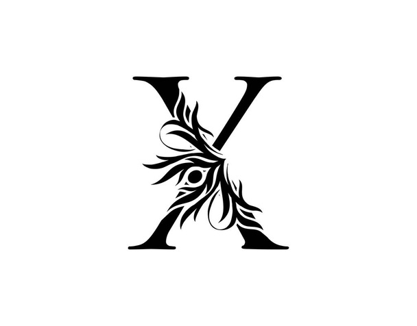 Callygraphy letter X. Graceful royal style. Calligraphic arts logo. Vintage drawn emblem for book design, brand name, stamp, Restaurant, Boutique, Hotel.   - Wektor, obraz