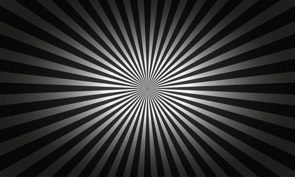 Abstract geometric monochrome background with rays from center - Vector, Image