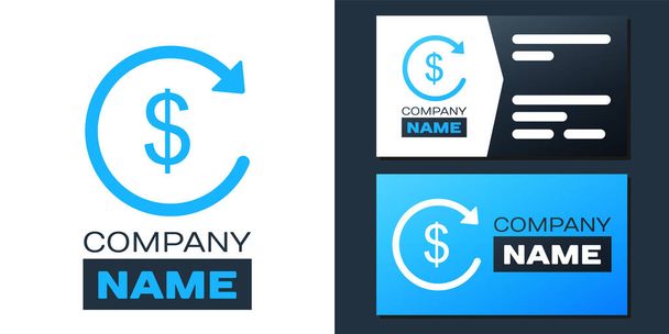 Logotype Refund money icon isolated on white background. Financial services, cash back concept, money refund, return on investment, currency exchange. Logo design template element. Vector. - Vector, Image
