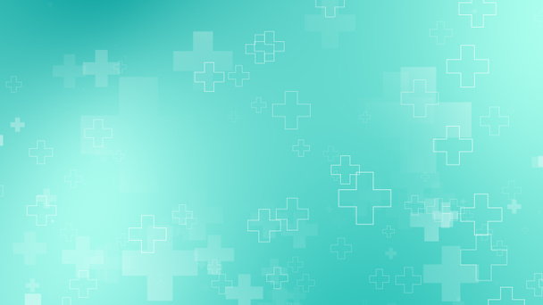 Medical green blue cross pattern background. Abstract healthcare technology and science concept. - Photo, Image