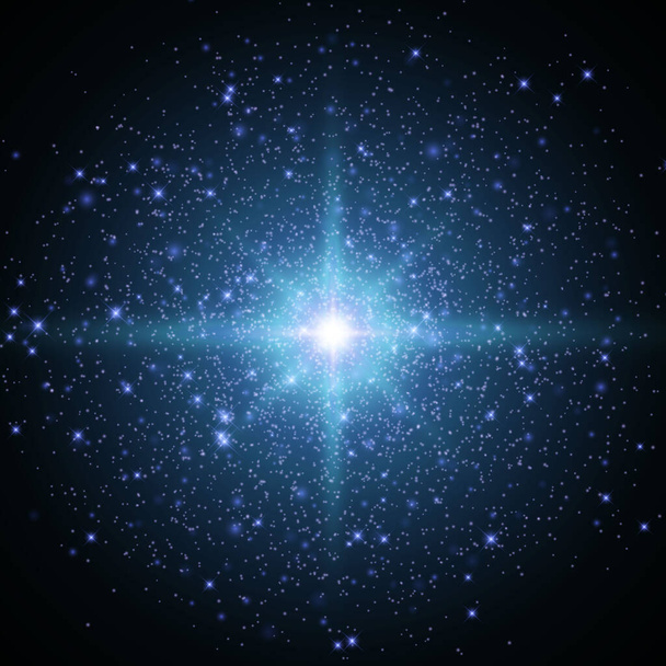 Star burst space background with sparkles. Shine Light effect - Vecteur, image