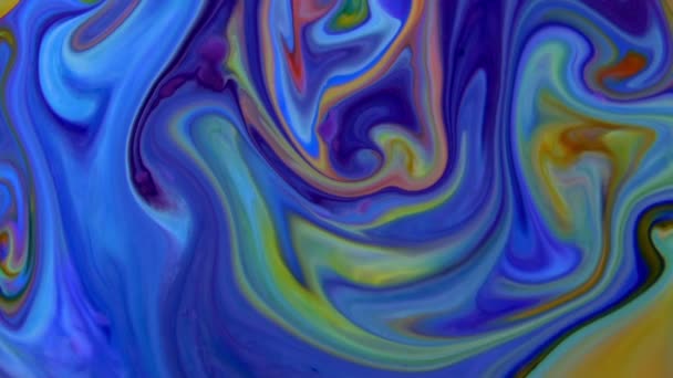 Аннотация Organic Vortex, Endless Surreal Hypnotizing in Detailed Surface Colorful Paint Spreads. - Кадры, видео
