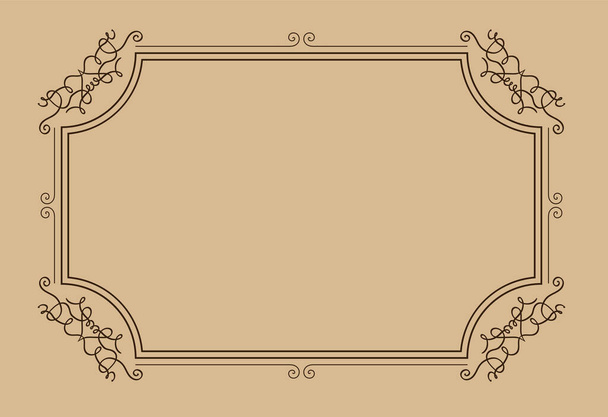 vintage border. retro frame. Vector calligraphy ornamental decorative frame - Vektor, kép