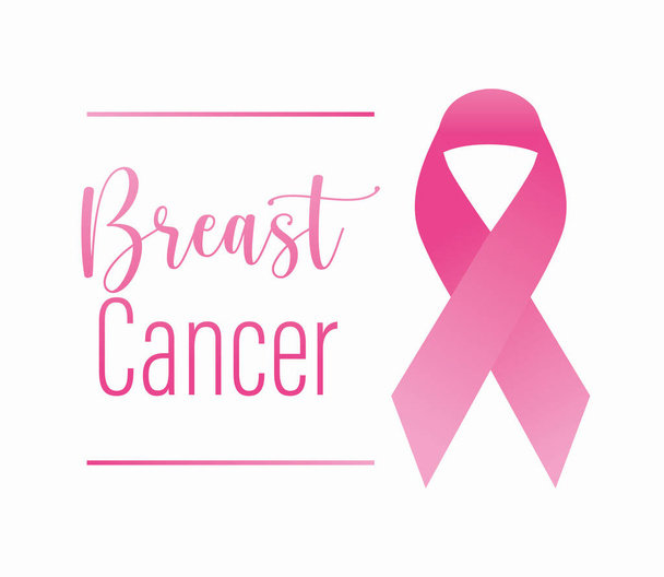 borstkanker bewustzijn maand roze lint achtergrond - Vector, afbeelding