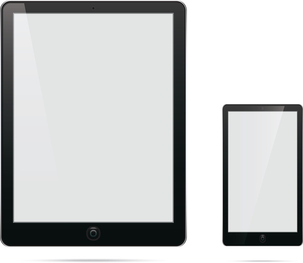 Компьютерный планшет с чистым белым экраном
 - Вектор,изображение