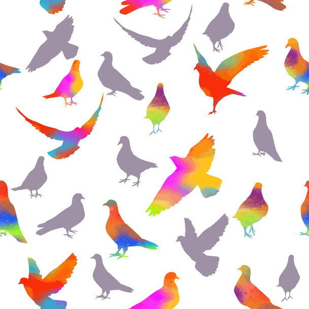 Le fond sans couture des pigeons. Illustration vectorielle - Vecteur, image
