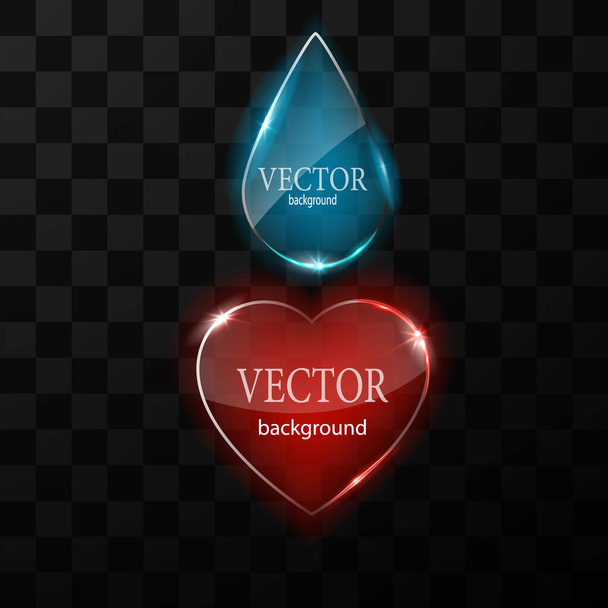 Glass vector button plane. Easy editable background - Vector, Imagen