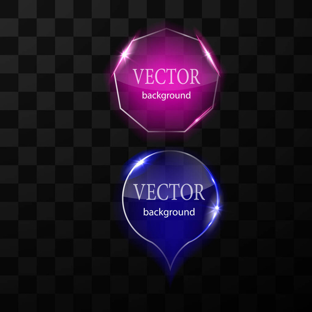 Glass vector button plane. Easy editable background - Vector, Image