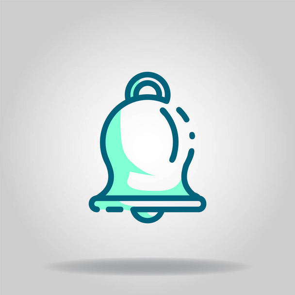 Logo o simbolo dell'icona della campana con lo stile di colore blu twotone - Vettoriali, immagini