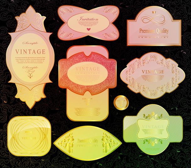 Set cintas vintage retro y etiqueta
 - Vector, Imagen