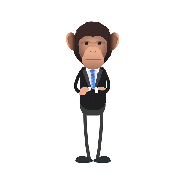 Молодая бизнес-обезьяна на изолированном фоне. Векторный дизайн
. - Вектор,изображение
