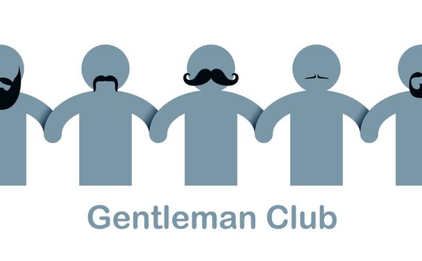 Man day international holiday, gentleman club, male solidarity concept vector illustration icon or greeting card. - Vettoriali, immagini