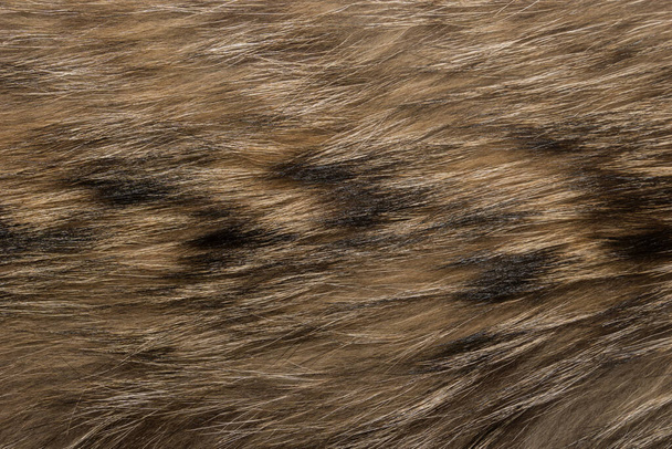Natuurlijke dierlijke bont achtergrond textuur. bruine wol close-up - Foto, afbeelding