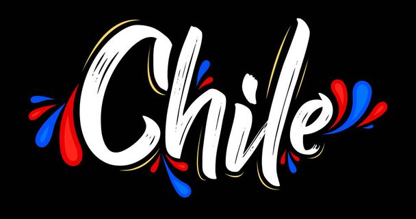 Chile Patriotic Banner design Chilijska flaga kolory wektor ilustracja. - Wektor, obraz