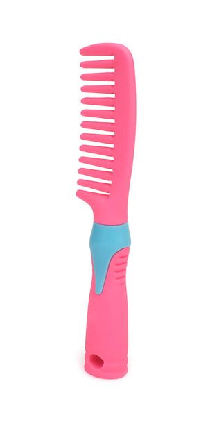 Pink comb for hairstyle isolated on white background - Photo, Image