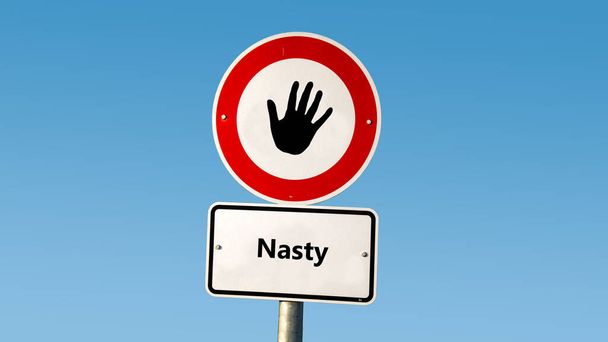 Street allekirjoittaa suunta tie Pleasant vs Nasty
 - Valokuva, kuva