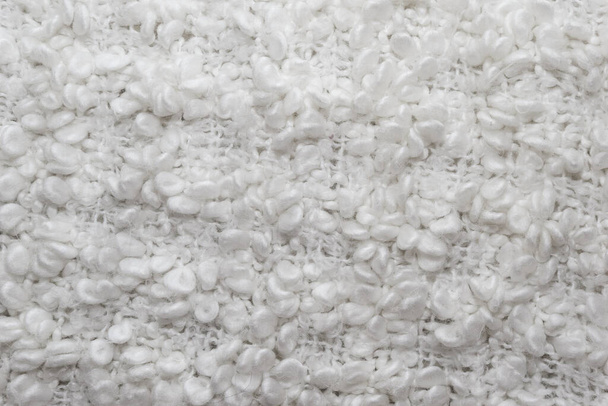 Textur aus weißem Gewebe aus Naturwolle, Hintergrund - Foto, Bild