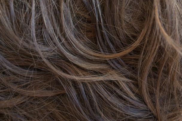 Brown long hair texture background - Photo, Image