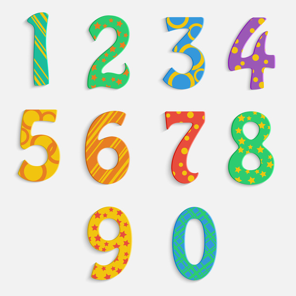 renkli digits.multicolored numbers.vector dizi - Vektör, Görsel