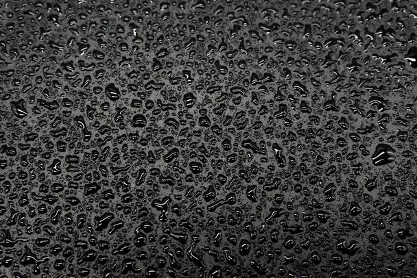 Water drops on a black background, closeup texture - Photo, Image