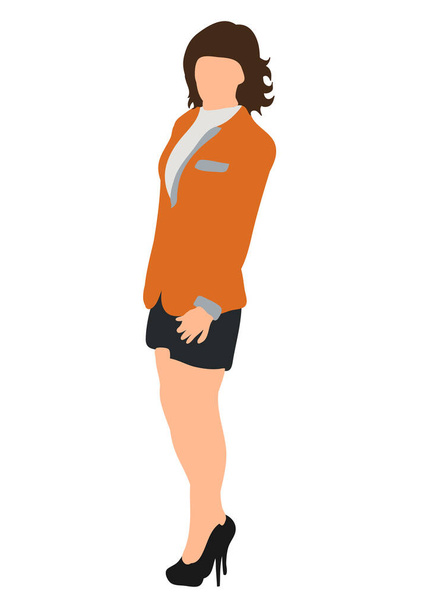 Vector, isolated, girl in jacket - Vector, Image