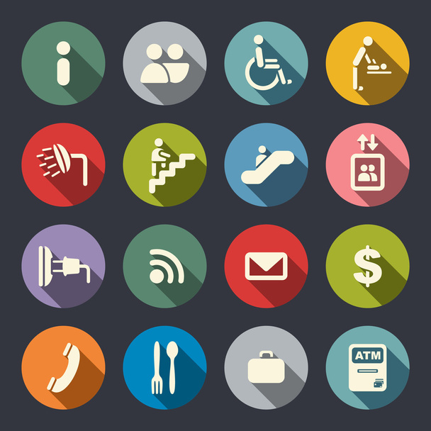 Airport services flat icons - Vector, Image