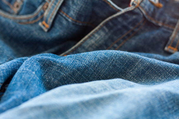Close up of blue jeans ,Blue Jeans texture - Foto, imagen