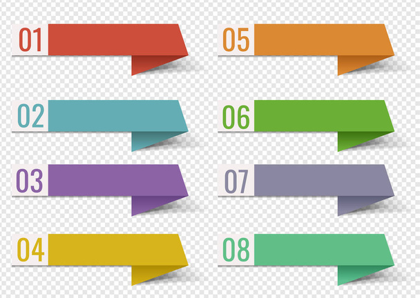 Colorful Infographic Banner Template Ribbon Transparent Background - Vector, imagen