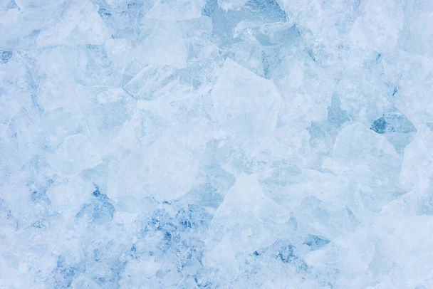crushed pieces of ice with snow background texture - Photo, Image