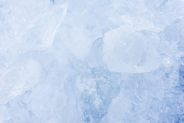 crushed pieces of ice with snow background texture - Photo, Image