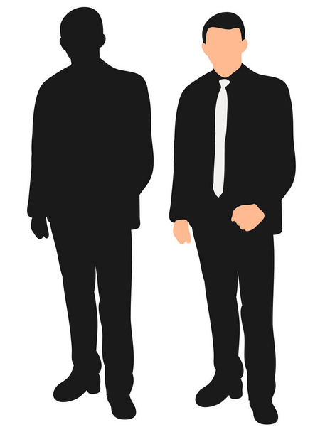 silhouette di un uomo in giacca e cravatta - Vettoriali, immagini