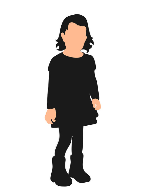 Vecteur, silhouette isolée d'un enfant en robe - Vecteur, image
