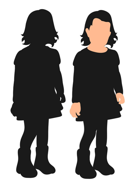  silhouette d'un enfant en robe - Vecteur, image