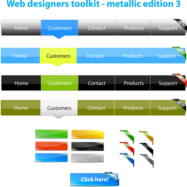 Web designers toolkit - metallic edition 3 - Вектор,изображение