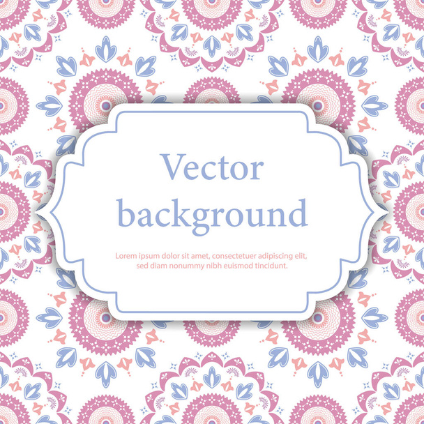 Abstrakte florale Hintergrundillustration mit Platz für Text. Ornamentdruck - Vektor, Bild