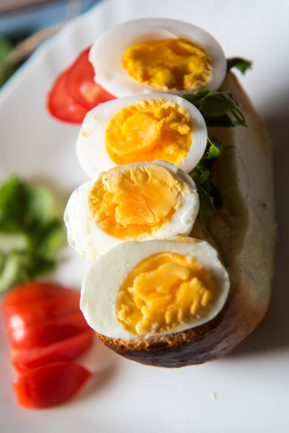 Close up of boiled eggs with use of selective focus - Photo, Image