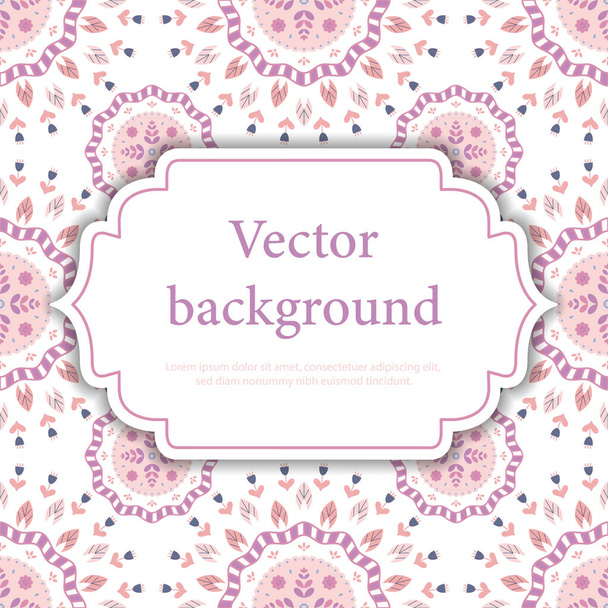 Cute floral background illustration with place for text. Ornament with flowers - Vektor, obrázek
