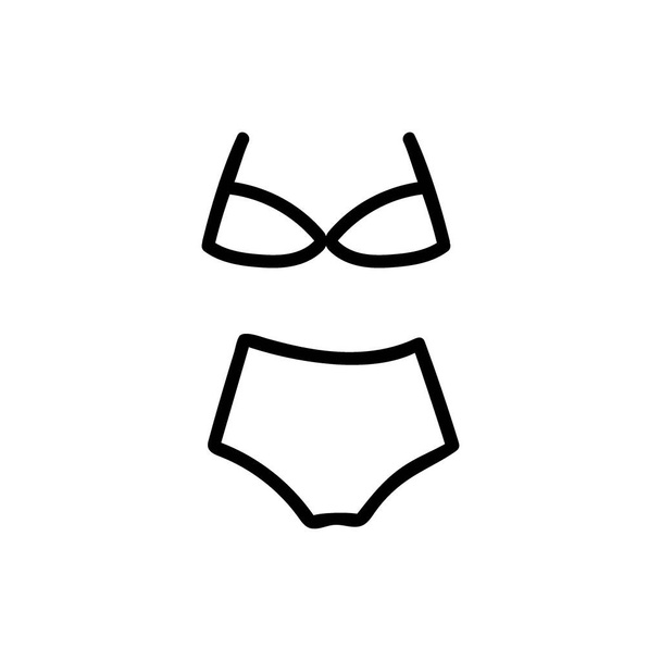 Two piece swimsuit doodle linear icon - Vector, Image
