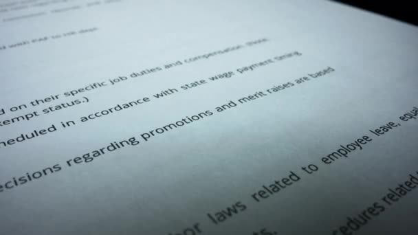 Legal contract lying on table. Red stamp with text approved on business contract - Footage, Video