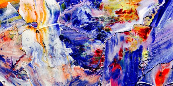 Colorful abstract background wallpaper. Modern motif visual art. Mixtures of oil paint. Trendy hand painting canvas. Wall decor and Wall art prints Idea.  - 写真・画像