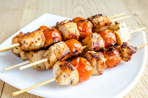 Grilled chicken skewers with cherry tomatoes - Photo, Image
