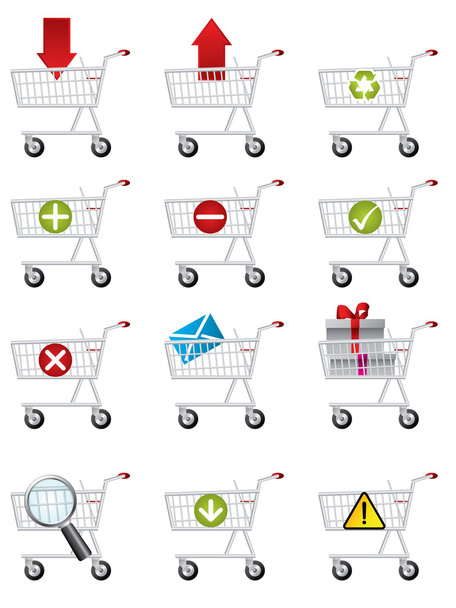 Shopping cart icons - Vetor, Imagem
