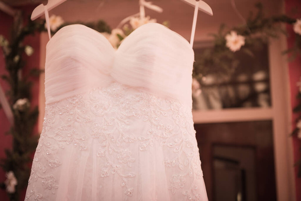 A conceptual shot of a bridal dress - Photo, image