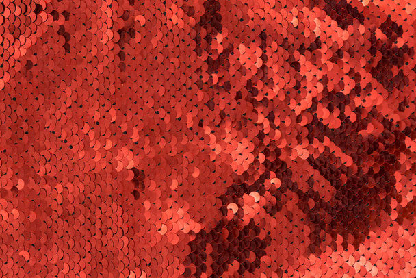 Tekstura czerwonych paillettes cekinowego tła - Zdjęcie, obraz