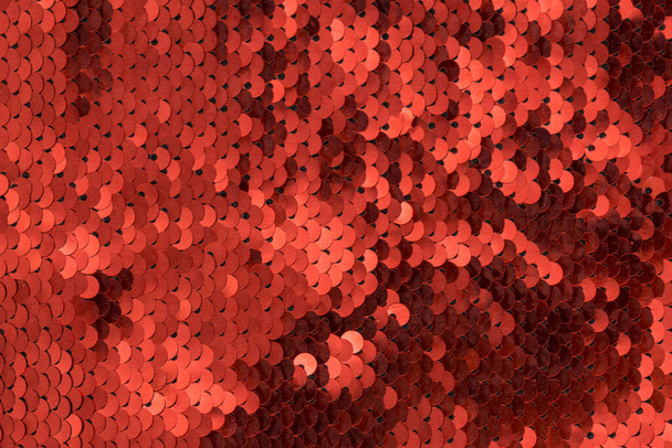 Υφή του φόντου κόκκινο paillettes sequin - Φωτογραφία, εικόνα