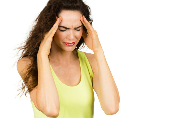 nő szenved a rossz fejfájás - Fotó, kép