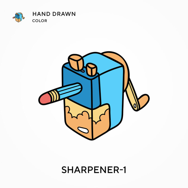 Sharpener-1 Hand drawn color icon. Modern vector illustration concepts. Easy to edit and customize - Vector, Image