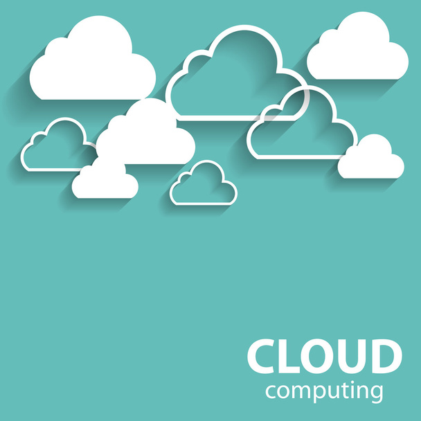 Cloud computing concept op verschillende elektronische apparaten. vector - Vector, afbeelding