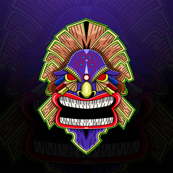 Maschera Tiki esport logo della mascotte - Vettoriali, immagini