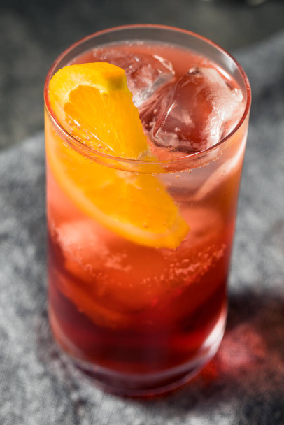 Boozy Refreshing Americano Cocktail with Orange and Gin - Fotoğraf, Görsel